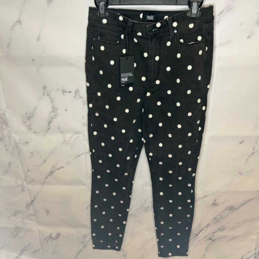 Paige Polka Dot Hoxton Ultra Skinny Jeans